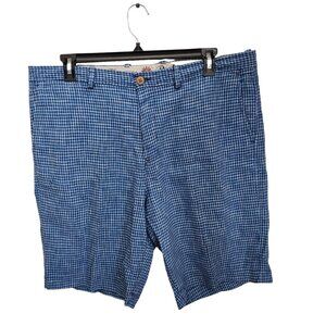 Tommy Bahama Linen Silk Shorts Mens 38 Checkered Chino Summer Mid‎ Rise 40x11